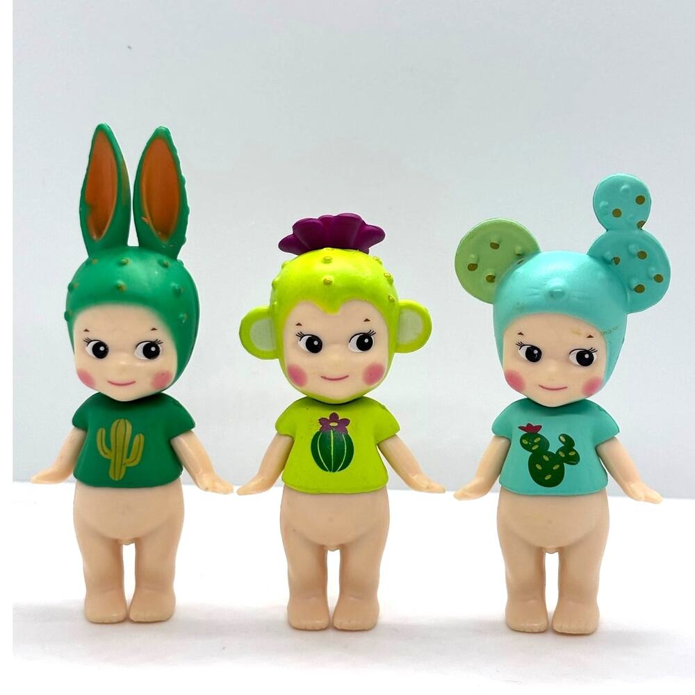 Set of 3 New Unbranded Kewpie/Angel Mini Figures, Cactus Theme, Open Boxes